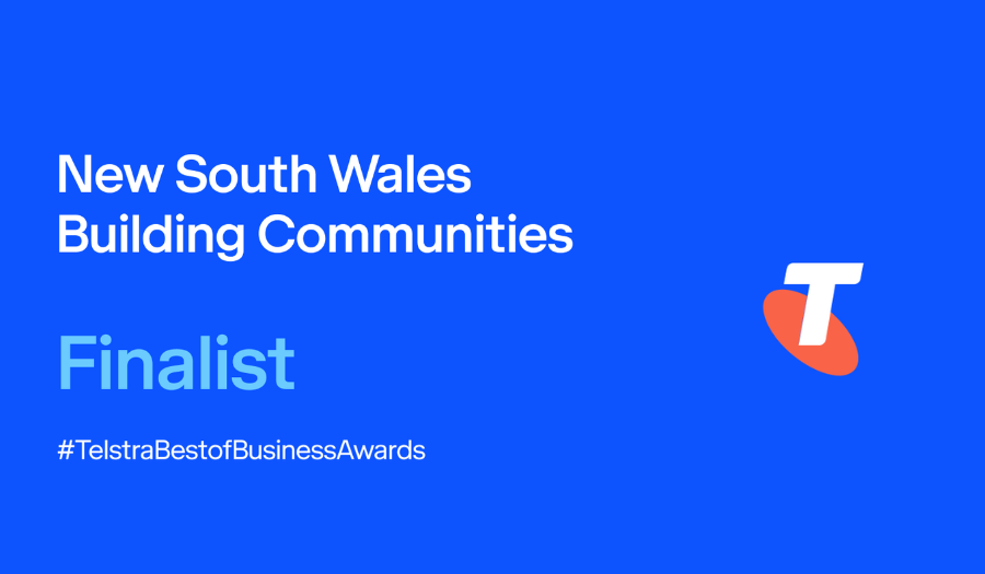 Blue tile- titled New South Wales State Finalists, Building Communities 