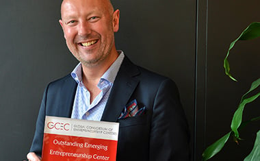 Nick Kaye with GCEC award