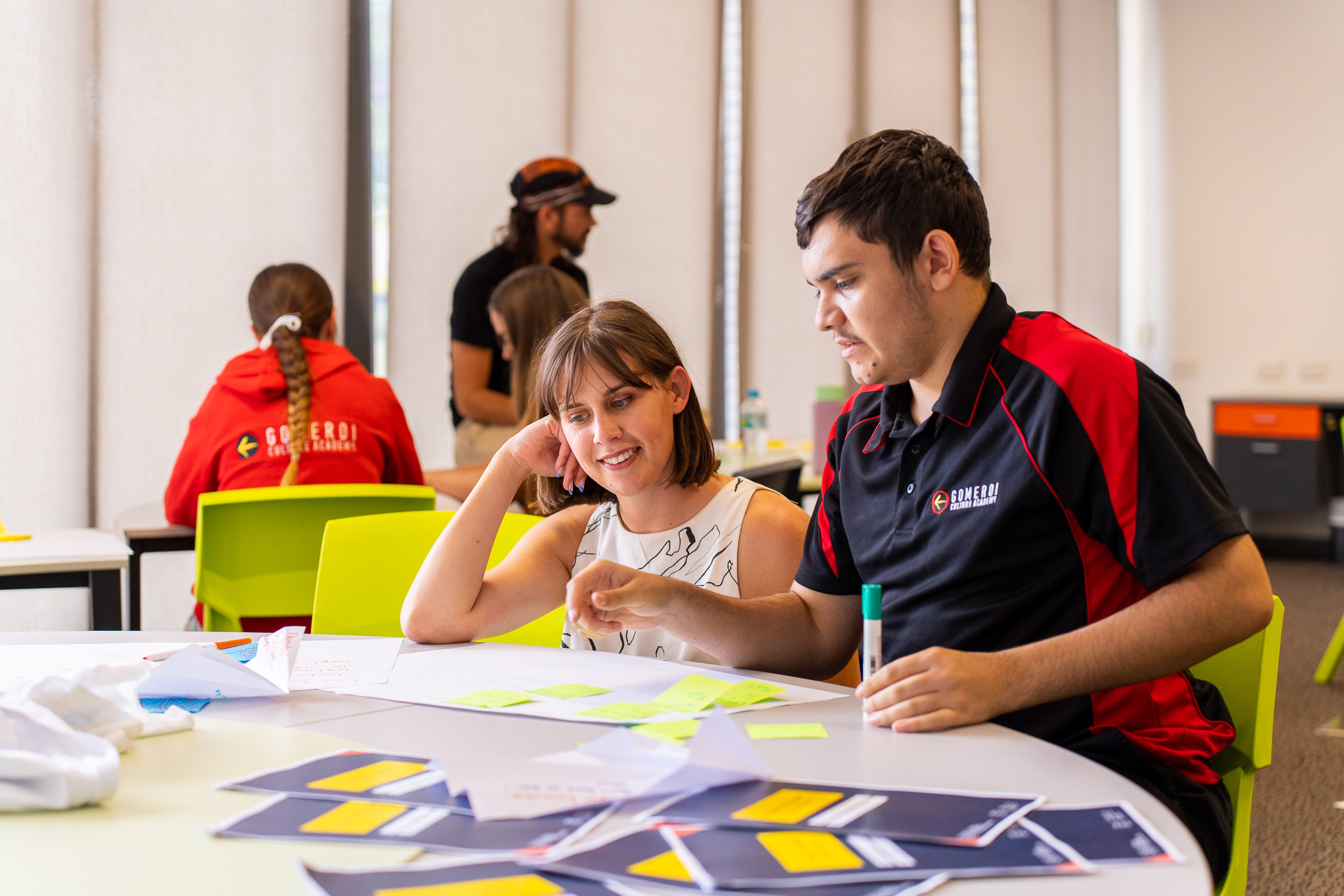 Invest in Yourself program facilitator with student from Gomeroi Culture Academy